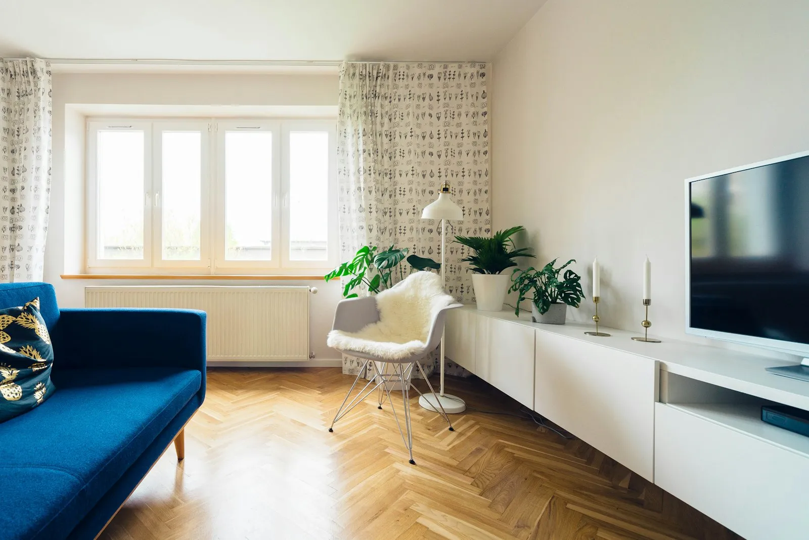 White double-hung replacement window in a bright interior